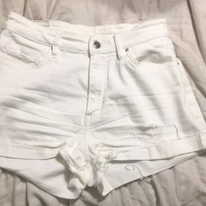 H&M high rise white shorts